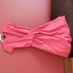 Boden ruffled strawberry sorbet wrap dress